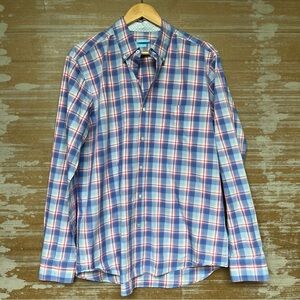 J. Mclaughlin Modern Fit Check Button Down Shirt Career Classic Spring Mens L